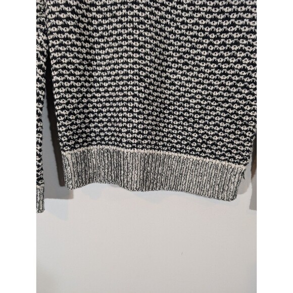 Anthropologie Sparrow Women Wool Blend Knit Sweater Black Sz S White Crew Neck - Picture 3 of 7